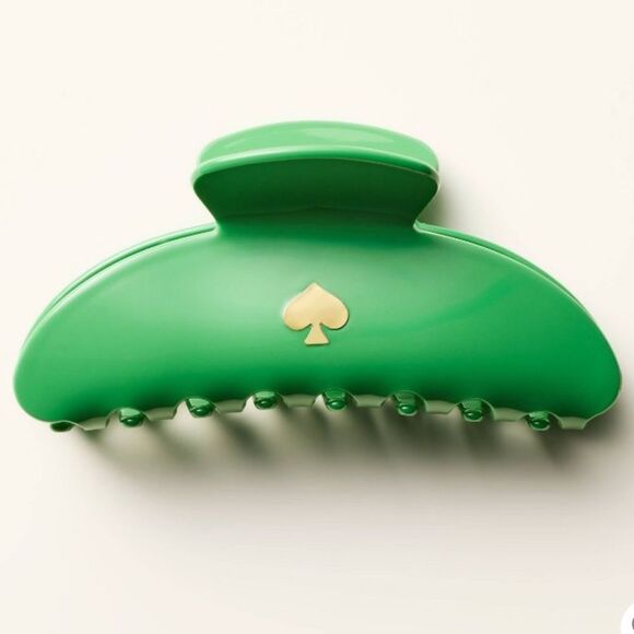 kate spade x Target Green Gold Tone Spade Accent Hair Claw Clip - Picture 1 of 8